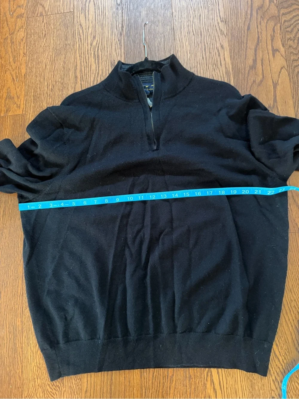 Club room Quarter Zip Men’s Merino Wool Blend Pull Over Sweater XXL Black